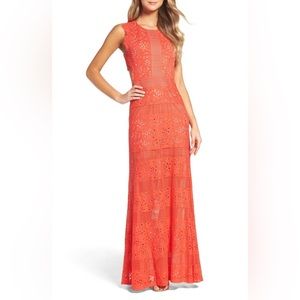 Red Orange lace BCBG MAX AZRIA gown size 12